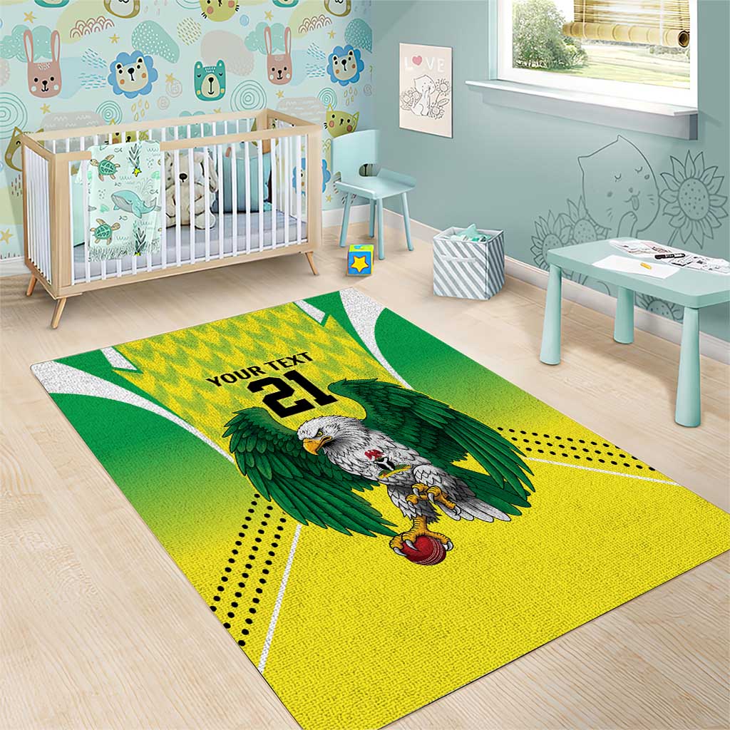 Nigeria Cricket Custom Area Rug Najeriya Yellow Greens Eagle - Wonder Print Shop