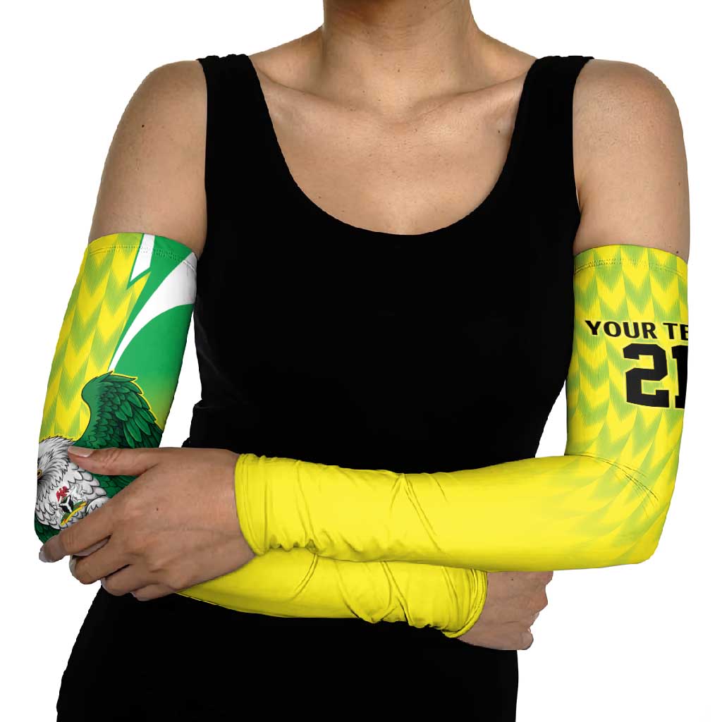 Nigeria Cricket Custom Arm Sleeves Najeriya Yellow Greens Eagle - Wonder Print Shop