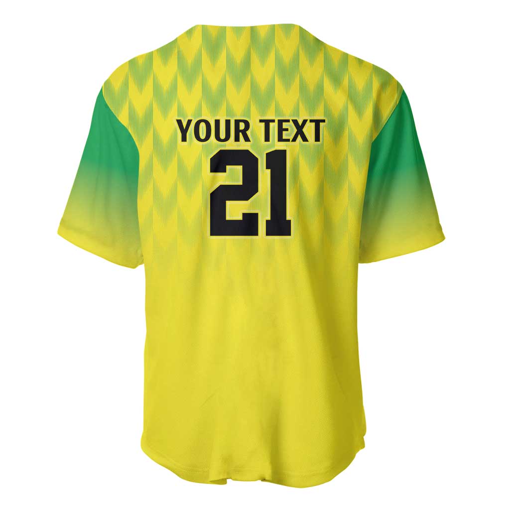 Nigeria Cricket Custom Baseball Jersey Najeriya Yellow Greens Eagle - Wonder Print Shop