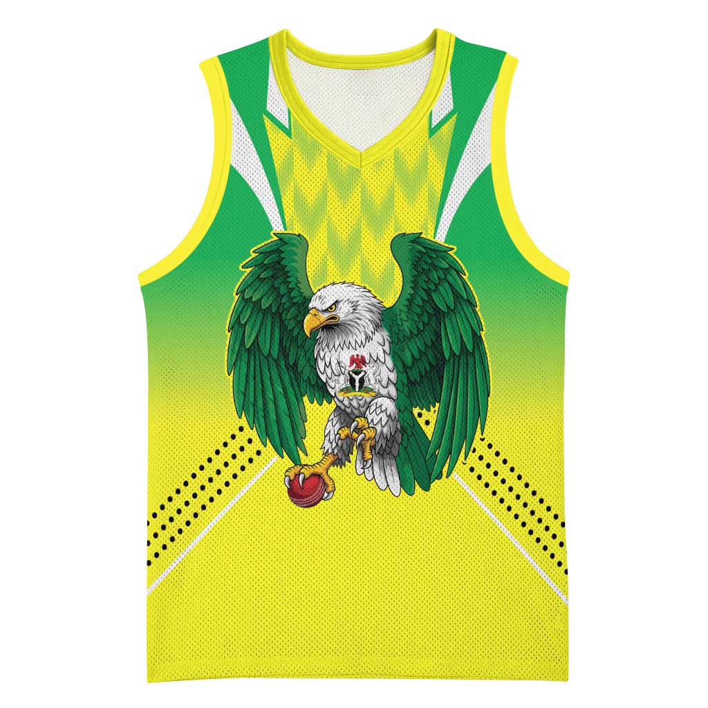 Nigeria Cricket Custom Basketball Jersey Najeriya Yellow Greens Eagle - Wonder Print Shop