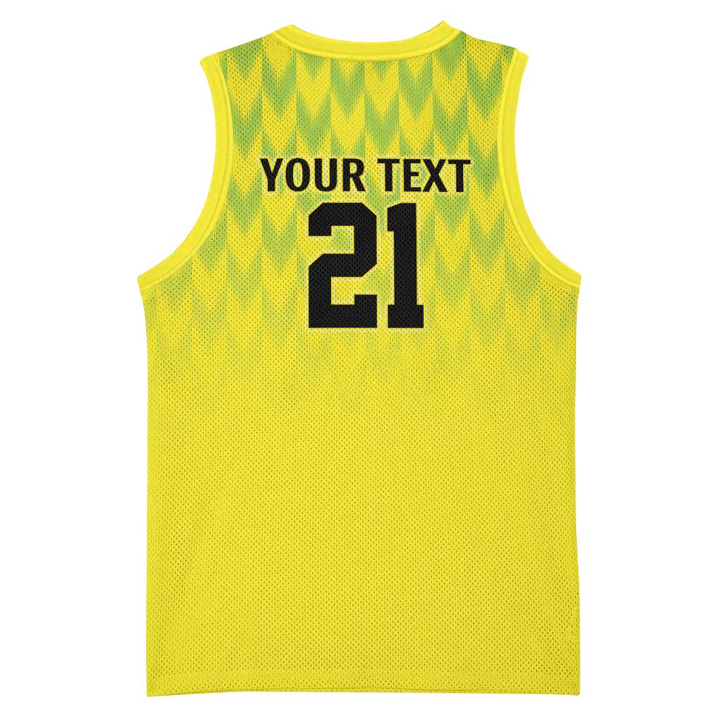 Nigeria Cricket Custom Basketball Jersey Najeriya Yellow Greens Eagle - Wonder Print Shop