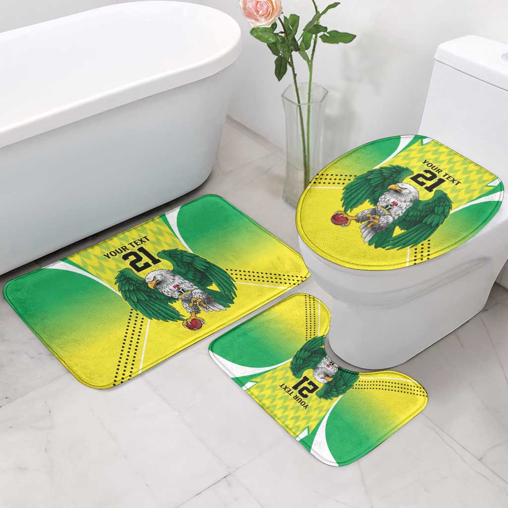 Nigeria Cricket Custom Bathroom Set Najeriya Yellow Greens Eagle - Wonder Print Shop