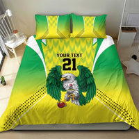 Nigeria Cricket Custom Bedding Set Najeriya Yellow Greens Eagle - Wonder Print Shop