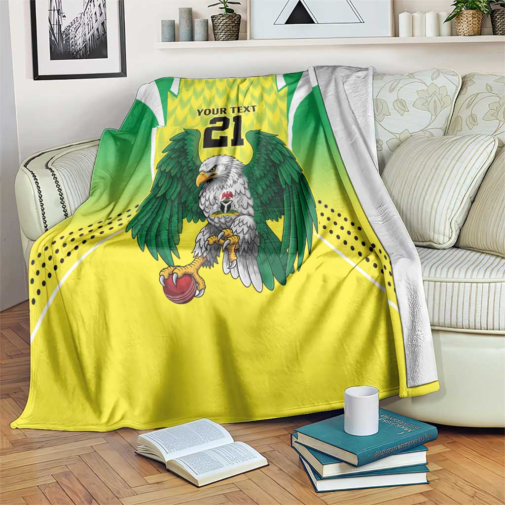 Nigeria Cricket Custom Blanket Najeriya Yellow Greens Eagle - Wonder Print Shop