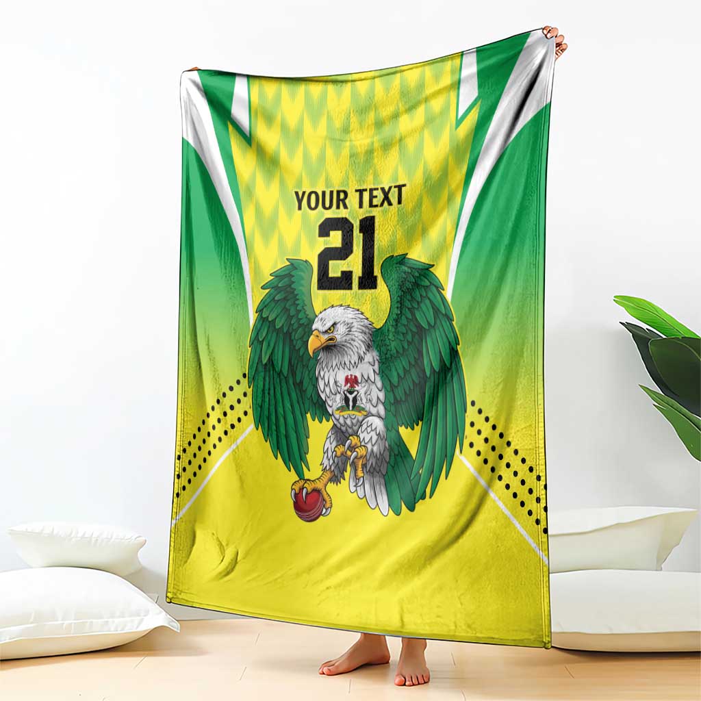 Nigeria Cricket Custom Blanket Najeriya Yellow Greens Eagle - Wonder Print Shop