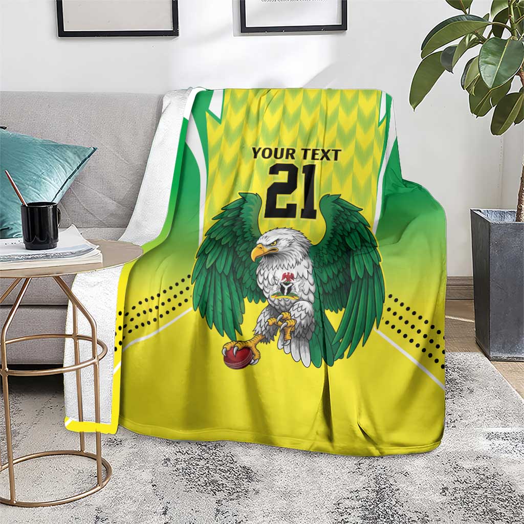 Nigeria Cricket Custom Blanket Najeriya Yellow Greens Eagle - Wonder Print Shop