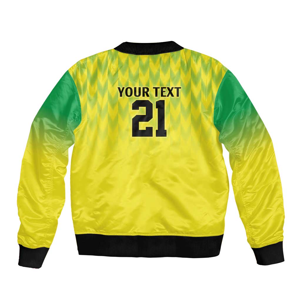 Nigeria Cricket Custom Bomber Jacket Najeriya Yellow Greens Eagle - Wonder Print Shop
