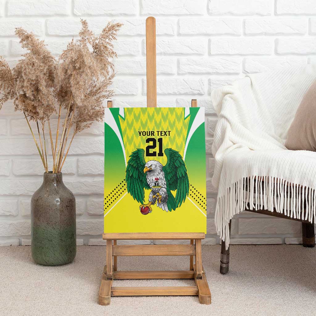 Nigeria Cricket Custom Canvas Wall Art Najeriya Yellow Greens Eagle - Wonder Print Shop