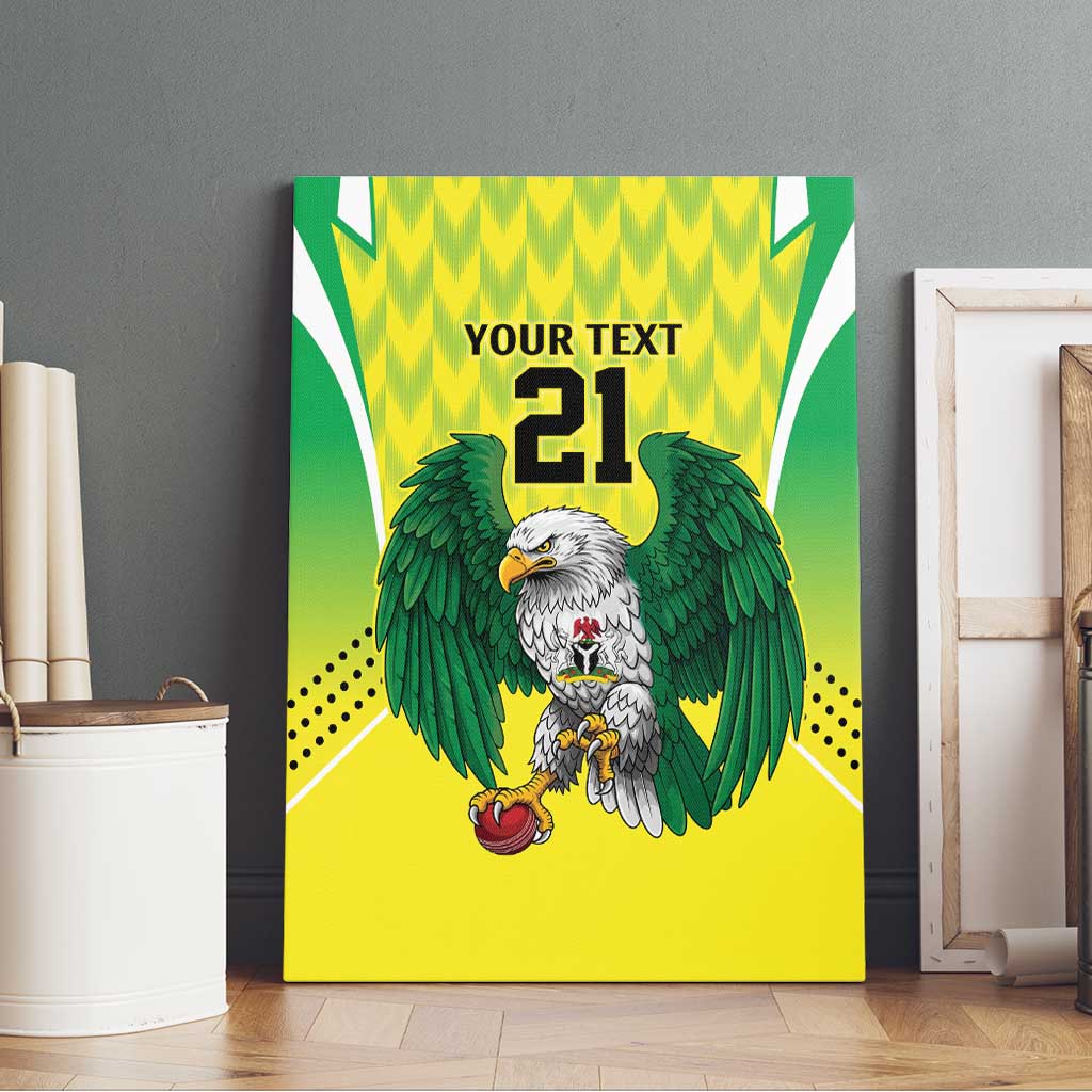 Nigeria Cricket Custom Canvas Wall Art Najeriya Yellow Greens Eagle - Wonder Print Shop