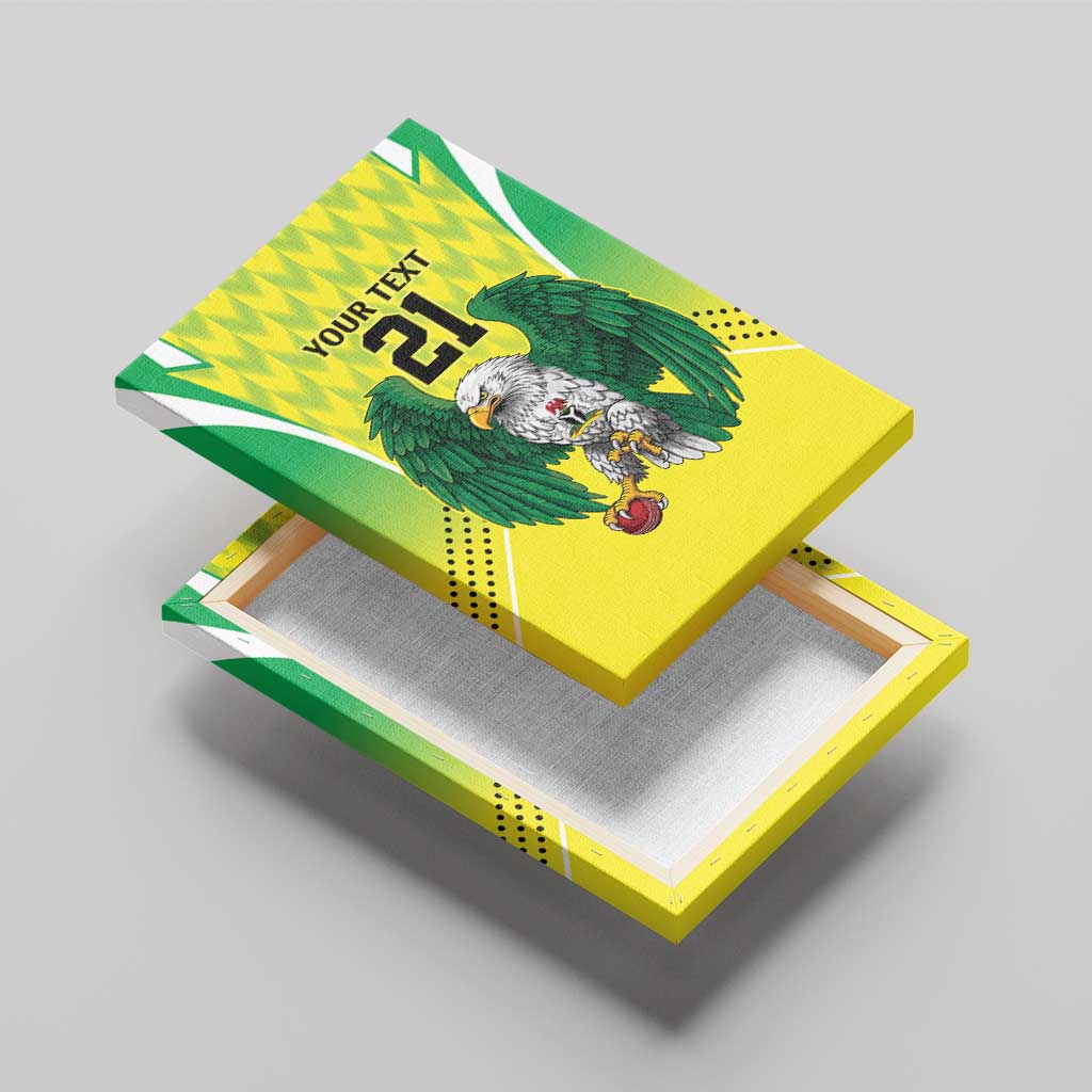 Nigeria Cricket Custom Canvas Wall Art Najeriya Yellow Greens Eagle - Wonder Print Shop