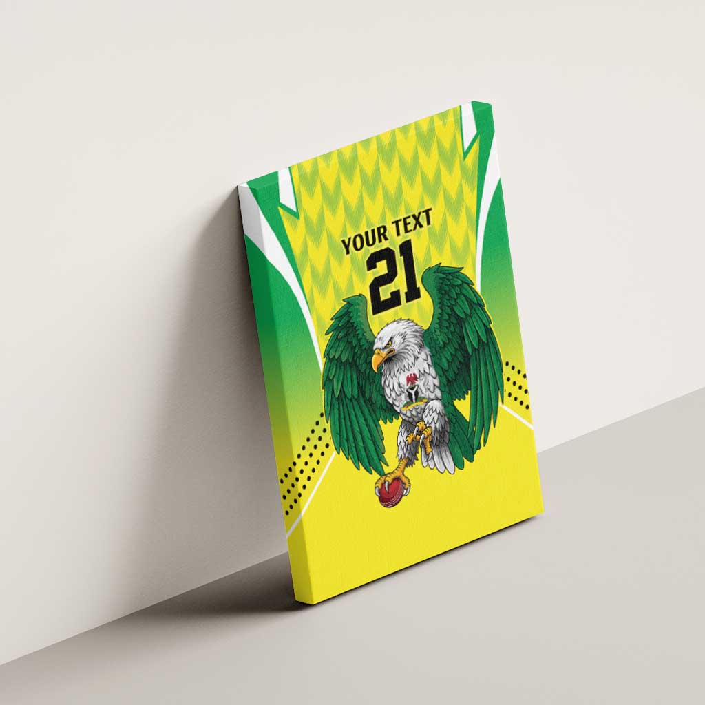 Nigeria Cricket Custom Canvas Wall Art Najeriya Yellow Greens Eagle - Wonder Print Shop