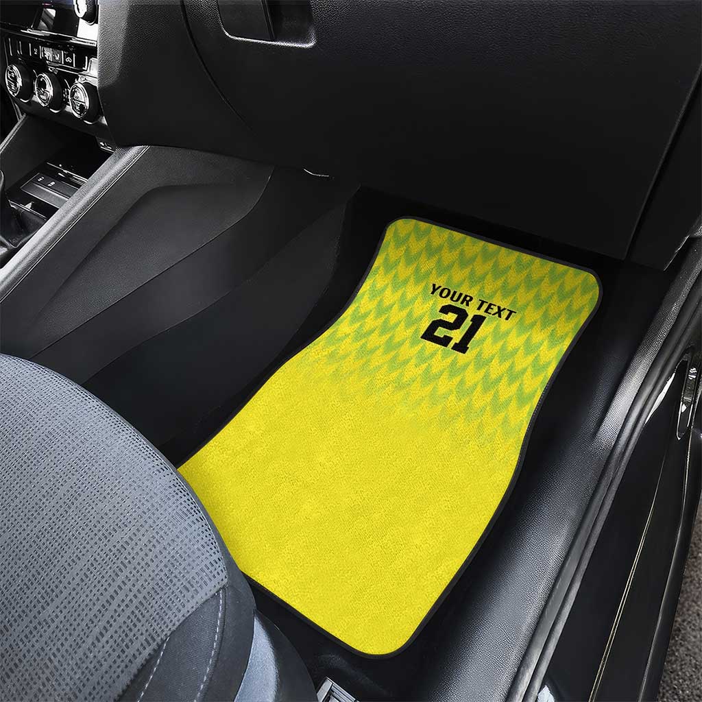 Nigeria Cricket Custom Car Mats Najeriya Yellow Greens Eagle - Wonder Print Shop
