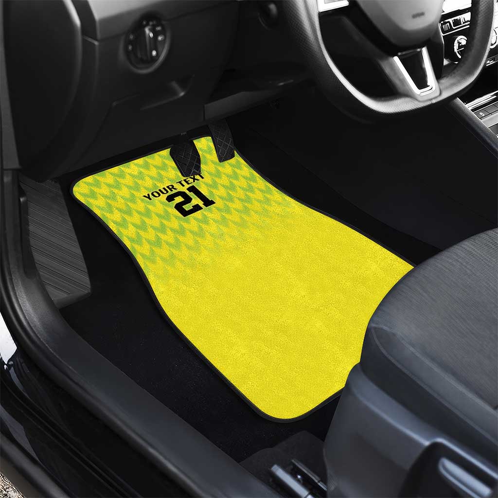 Nigeria Cricket Custom Car Mats Najeriya Yellow Greens Eagle - Wonder Print Shop