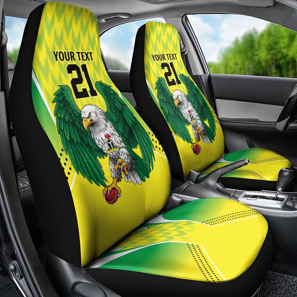 Nigeria Cricket Custom Car Seat Cover Najeriya Yellow Greens Eagle - Wonder Print Shop