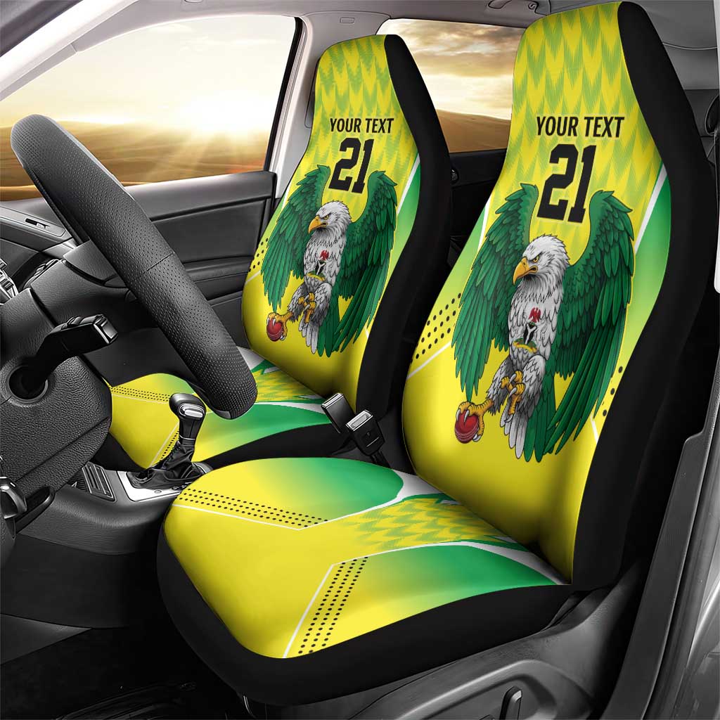 Nigeria Cricket Custom Car Seat Cover Najeriya Yellow Greens Eagle - Wonder Print Shop