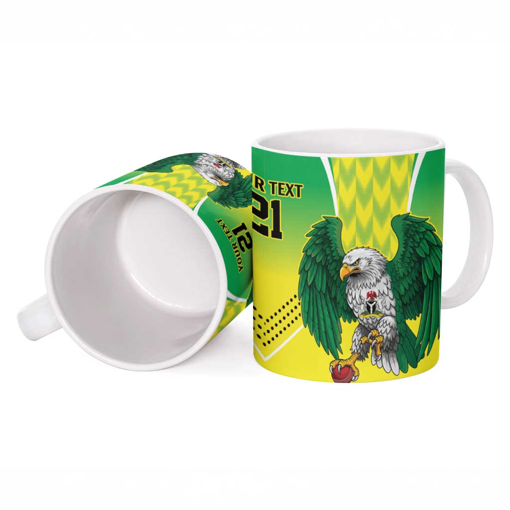 Nigeria Cricket Custom Ceramic Mug Najeriya Yellow Greens Eagle - Wonder Print Shop