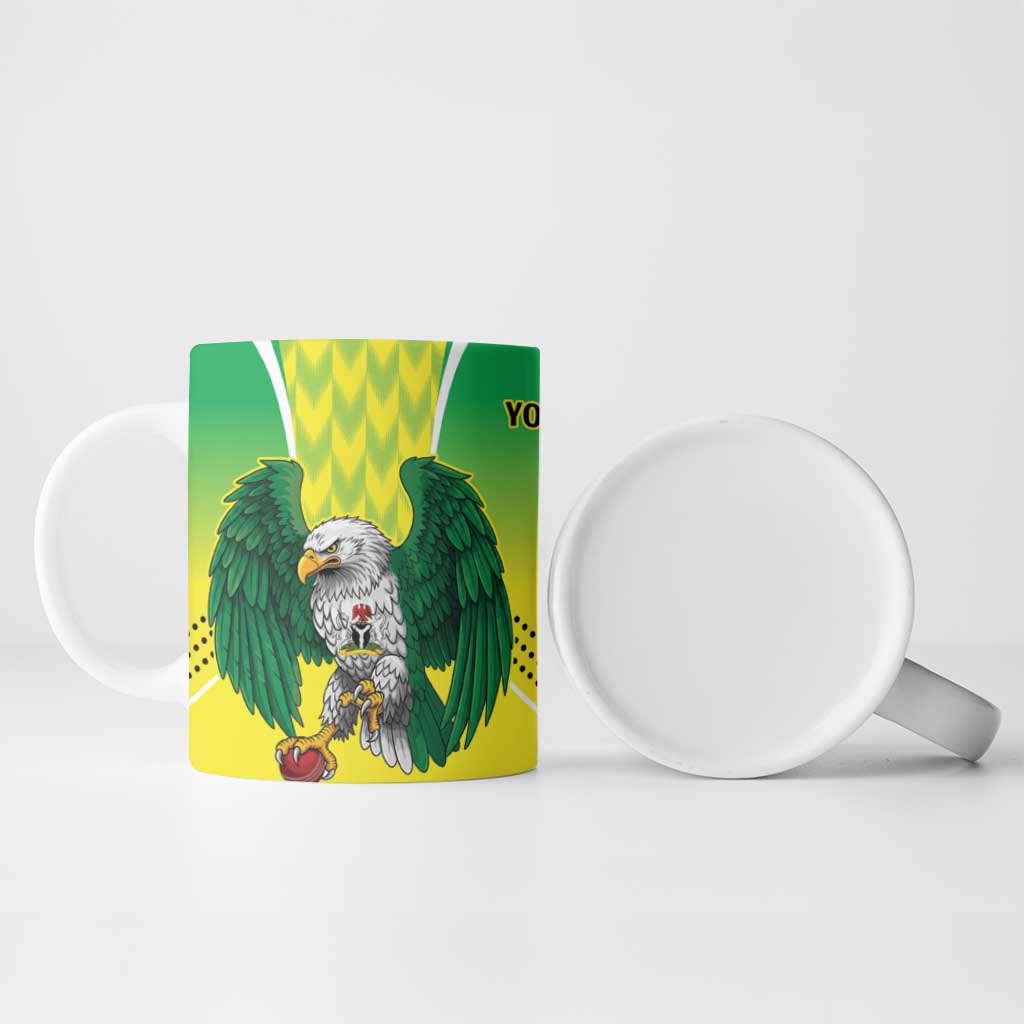 Nigeria Cricket Custom Ceramic Mug Najeriya Yellow Greens Eagle - Wonder Print Shop