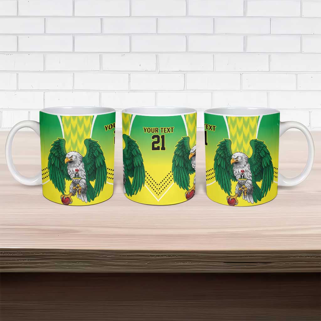 Nigeria Cricket Custom Ceramic Mug Najeriya Yellow Greens Eagle - Wonder Print Shop