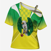 Nigeria Cricket Custom Cross Shoulder Shirt Najeriya Yellow Greens Eagle - Wonder Print Shop