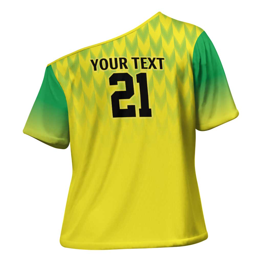 Nigeria Cricket Custom Cross Shoulder Shirt Najeriya Yellow Greens Eagle - Wonder Print Shop