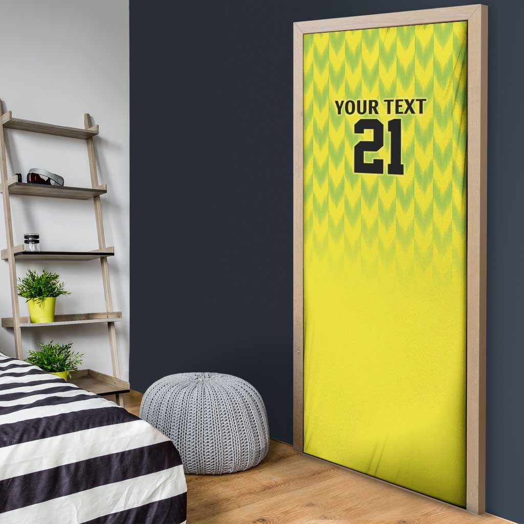 Nigeria Cricket Custom Door Cover Najeriya Yellow Greens Eagle - Wonder Print Shop