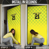 Nigeria Cricket Custom Door Cover Najeriya Yellow Greens Eagle - Wonder Print Shop