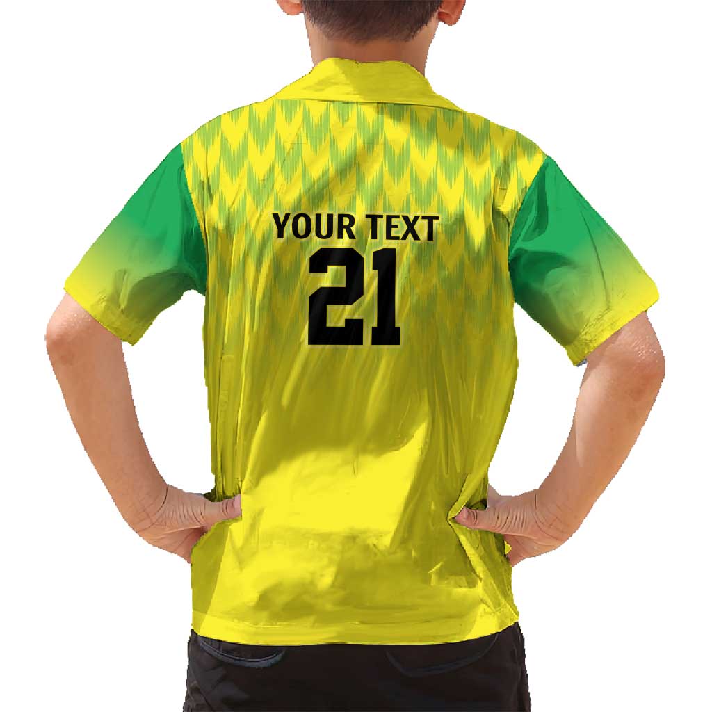 Nigeria Cricket Custom Family Matching Long Sleeve Bodycon Dress and Hawaiian Shirt Najeriya Yellow Greens Eagle - Wonder Print Shop