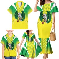 Nigeria Cricket Custom Family Matching Mermaid Dress and Hawaiian Shirt Najeriya Yellow Greens Eagle - Wonder Print Shop