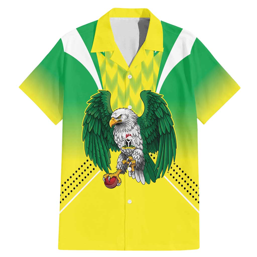 Nigeria Cricket Custom Family Matching Mermaid Dress and Hawaiian Shirt Najeriya Yellow Greens Eagle - Wonder Print Shop