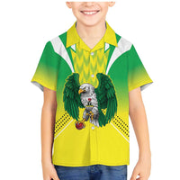 Nigeria Cricket Custom Family Matching Mermaid Dress and Hawaiian Shirt Najeriya Yellow Greens Eagle - Wonder Print Shop