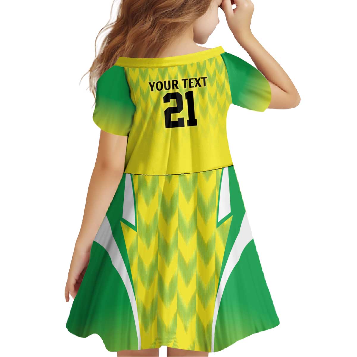 Nigeria Cricket Custom Family Matching Off The Shoulder Long Sleeve Dress and Hawaiian Shirt Najeriya Yellow Greens Eagle - Wonder Print Shop