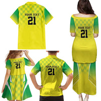 Nigeria Cricket Custom Family Matching Puletasi and Hawaiian Shirt Najeriya Yellow Greens Eagle - Wonder Print Shop