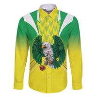 Nigeria Cricket Custom Family Matching Puletasi and Hawaiian Shirt Najeriya Yellow Greens Eagle - Wonder Print Shop