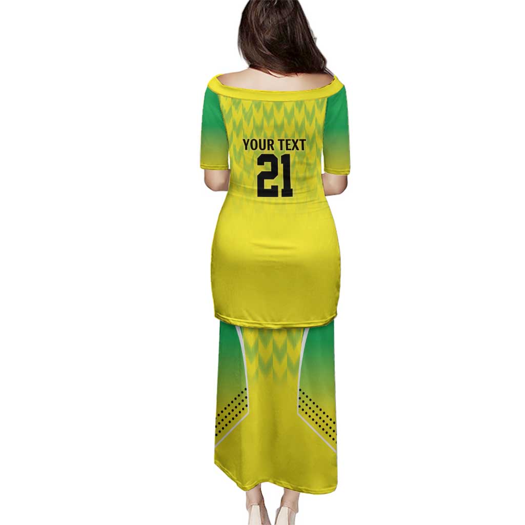 Nigeria Cricket Custom Family Matching Puletasi and Hawaiian Shirt Najeriya Yellow Greens Eagle - Wonder Print Shop