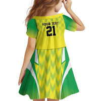 Nigeria Cricket Custom Family Matching Tank Maxi Dress and Hawaiian Shirt Najeriya Yellow Greens Eagle - Wonder Print Shop