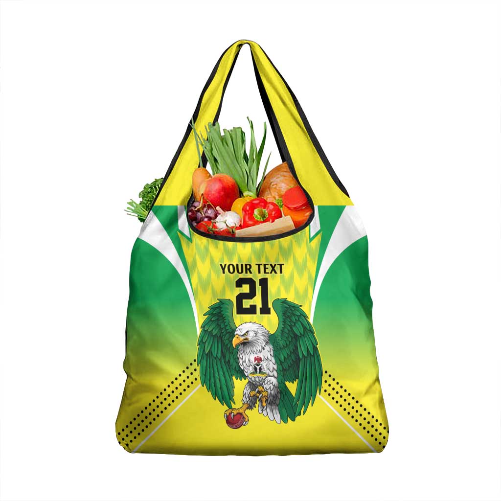 Nigeria Cricket Custom Grocery Bag Najeriya Yellow Greens Eagle - Wonder Print Shop