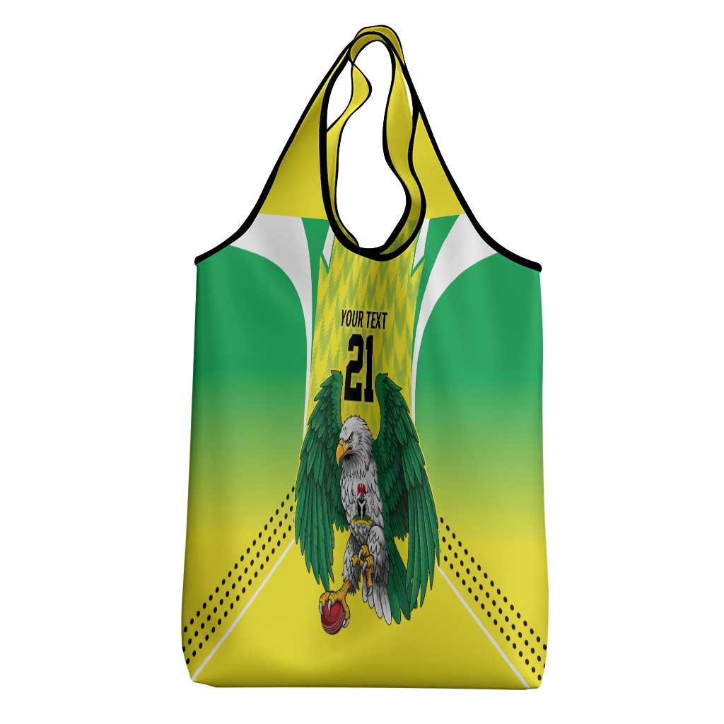 Nigeria Cricket Custom Grocery Bag Najeriya Yellow Greens Eagle - Wonder Print Shop