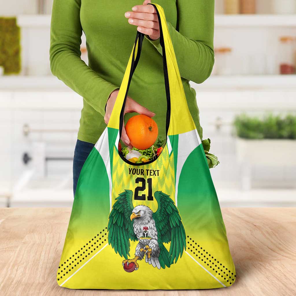 Nigeria Cricket Custom Grocery Bag Najeriya Yellow Greens Eagle - Wonder Print Shop