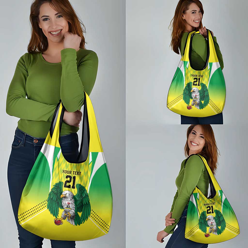 Nigeria Cricket Custom Grocery Bag Najeriya Yellow Greens Eagle - Wonder Print Shop