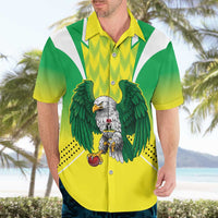Nigeria Cricket Custom Hawaiian Shirt Najeriya Yellow Greens Eagle - Wonder Print Shop