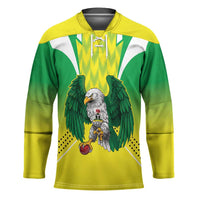 Nigeria Cricket Custom Hockey Jersey Najeriya Yellow Greens Eagle - Wonder Print Shop