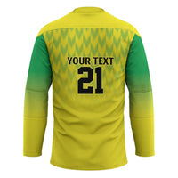 Nigeria Cricket Custom Hockey Jersey Najeriya Yellow Greens Eagle - Wonder Print Shop