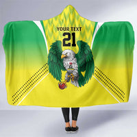Nigeria Cricket Custom Hooded Blanket Najeriya Yellow Greens Eagle - Wonder Print Shop