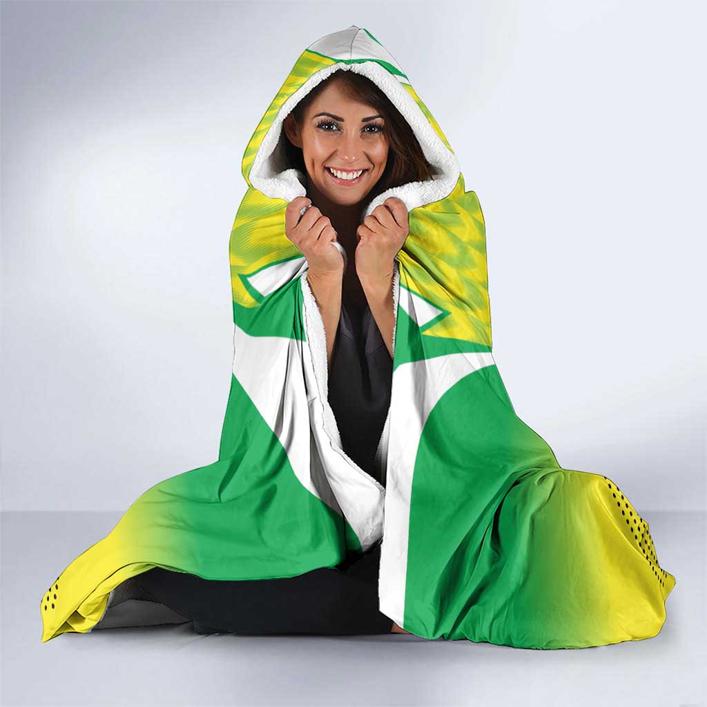 Nigeria Cricket Custom Hooded Blanket Najeriya Yellow Greens Eagle - Wonder Print Shop