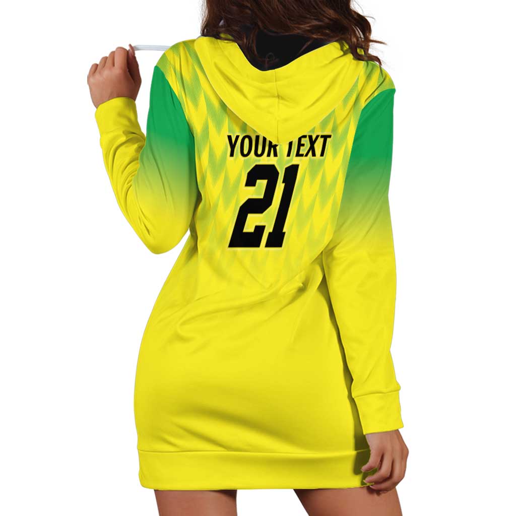 Nigeria Cricket Custom Hoodie Dress Najeriya Yellow Greens Eagle - Wonder Print Shop