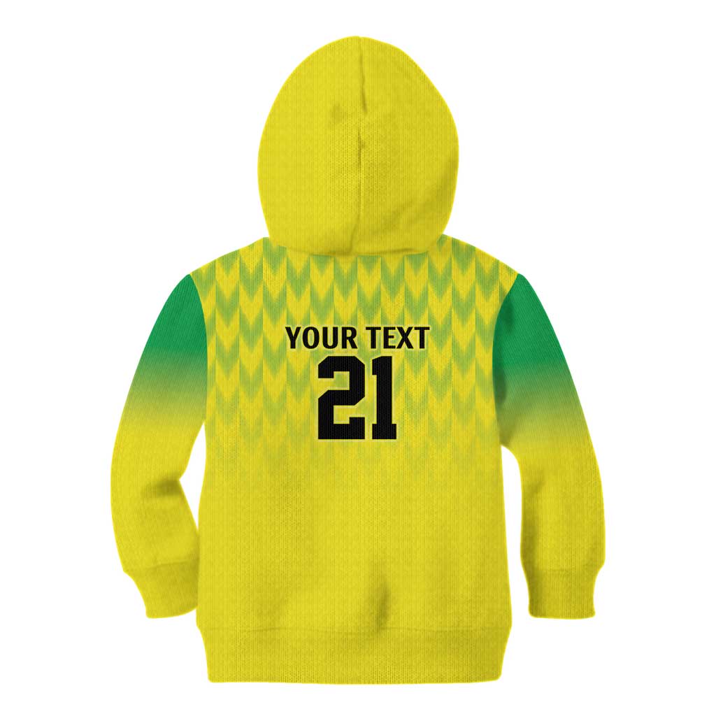 Nigeria Cricket Custom Kid Hoodie Najeriya Yellow Greens Eagle - Wonder Print Shop