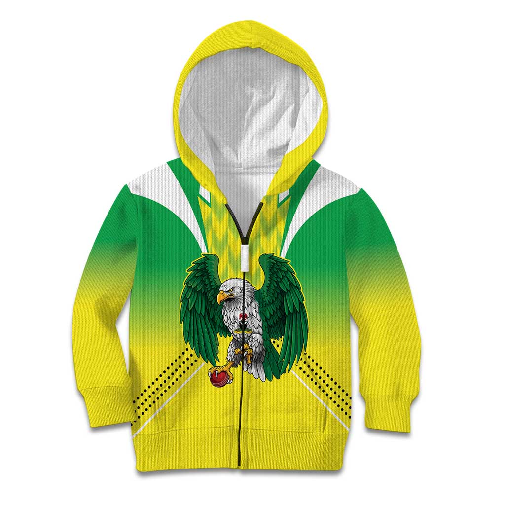 Nigeria Cricket Custom Kid Hoodie Najeriya Yellow Greens Eagle - Wonder Print Shop