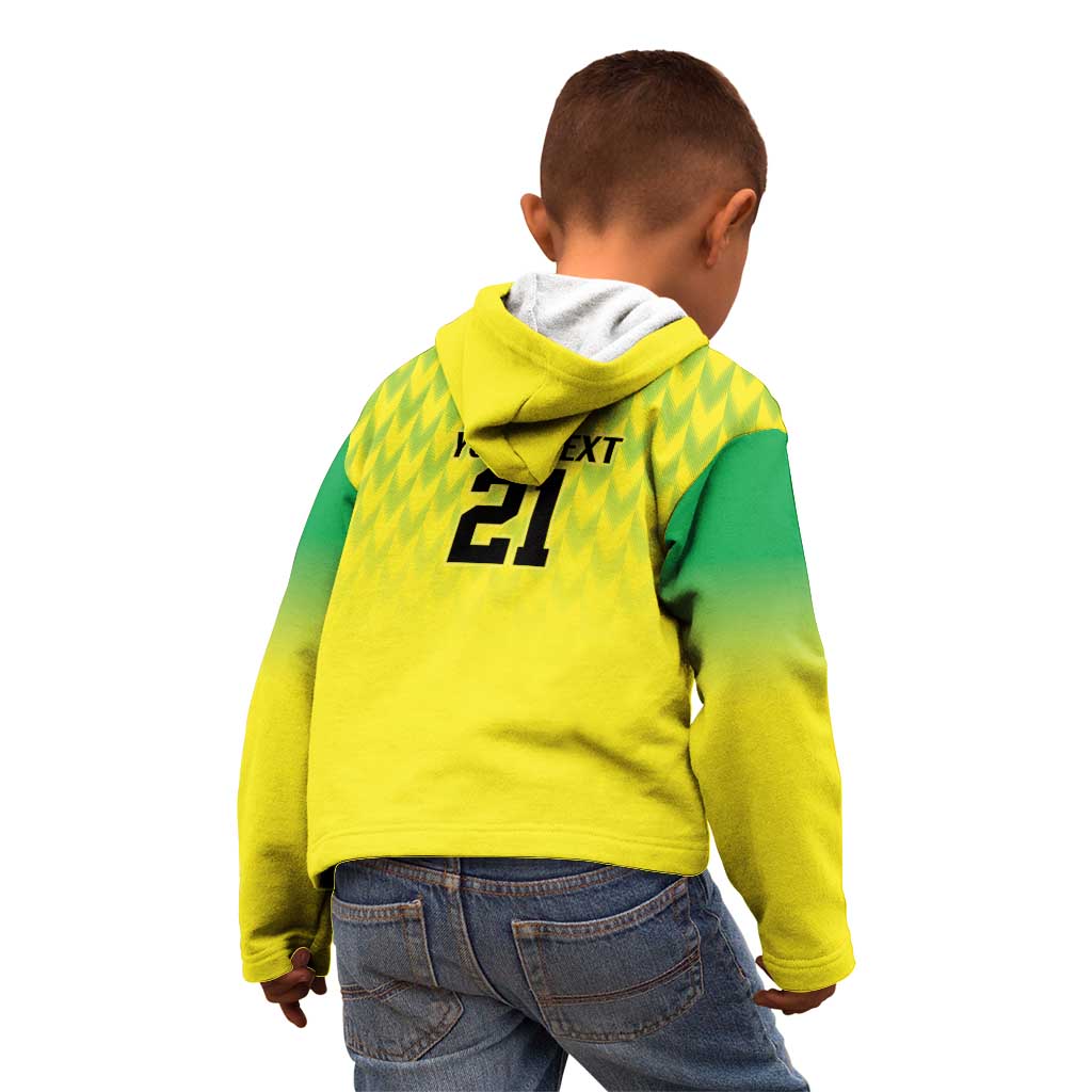 Nigeria Cricket Custom Kid Hoodie Najeriya Yellow Greens Eagle - Wonder Print Shop