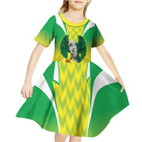 Nigeria Cricket Custom Kid Short Sleeve Dress Najeriya Yellow Greens Eagle - Wonder Print Shop