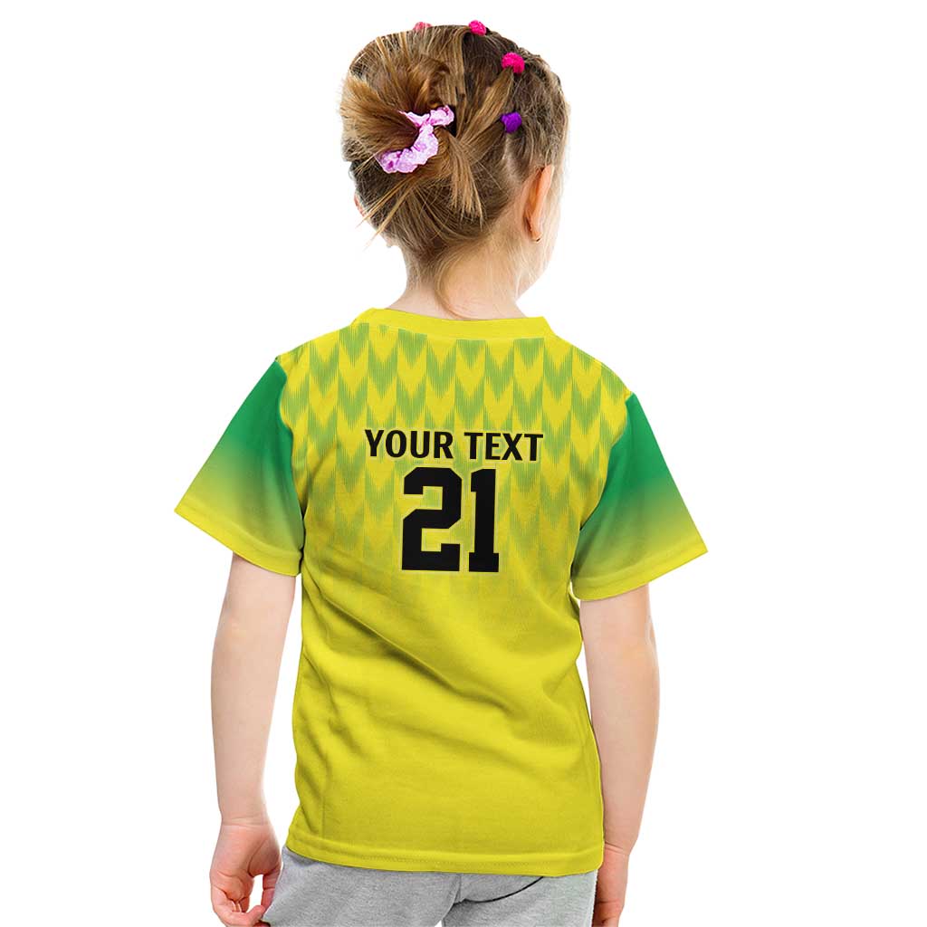 Nigeria Cricket Custom Kid T Shirt Najeriya Yellow Greens Eagle - Wonder Print Shop